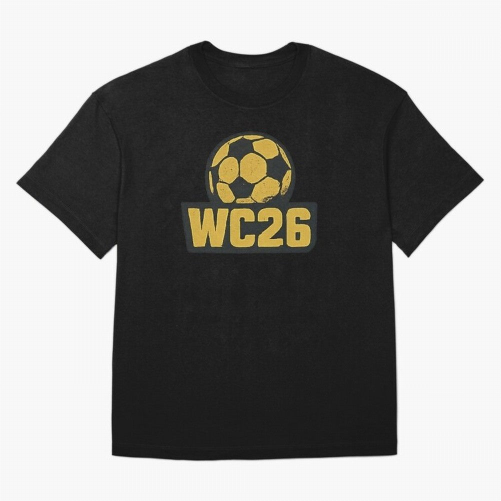 WC26 Soccer Ball Vintage Football Fan Design Classic T-Shirt Carry FIFA World Cup 2026 for Fans of CR7 and Messi and Portugal, Bringing Football History, Final Match Energy, Crowd Noise and Once in a Lifetime Moments; Ideal for Fans Who Follow