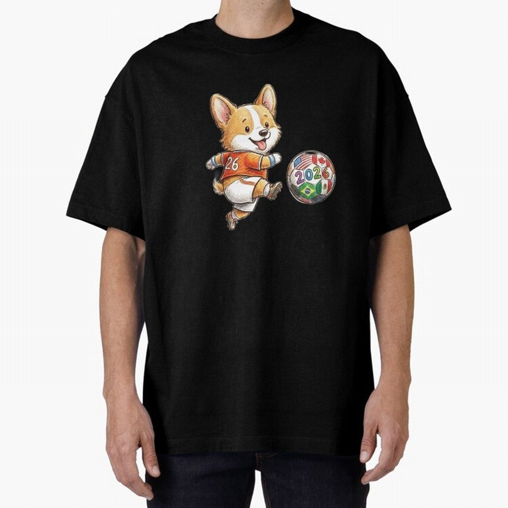 Cute Corgi Soccer Striker - 2026 World Cup Orange Jersey Classic T-Shirt Turn Every Weekend Toward FIFA World Cup 2026 Connected to Mbappe, Spain Energy, Stadium Chants, National Pride, Trophy Dreams and Unforgettable Football Memories; Created for