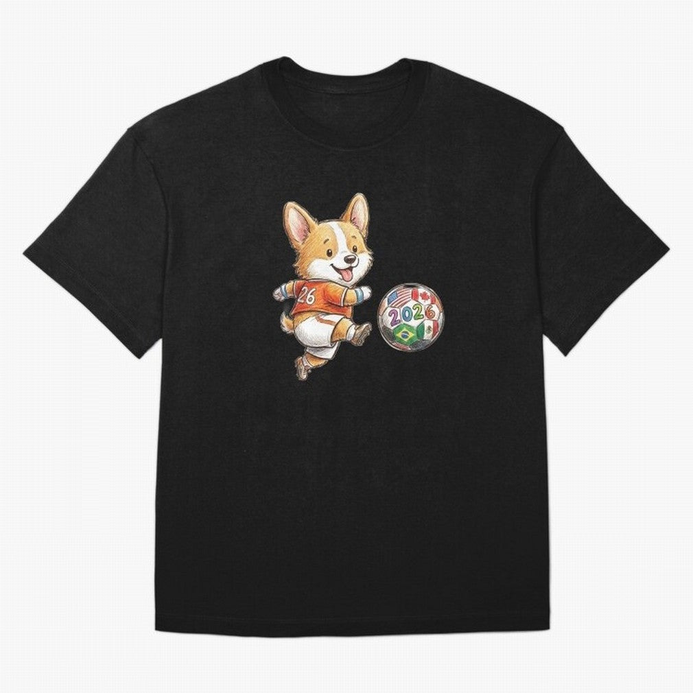 Cute Corgi Soccer Striker - 2026 World Cup Orange Jersey Classic T-Shirt Turn Every Weekend Toward FIFA World Cup 2026 Connected to Mbappe, Spain Energy, Stadium Chants, National Pride, Trophy Dreams and Unforgettable Football Memories; Created for