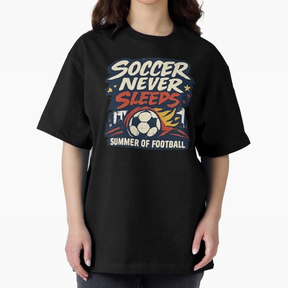 Soccer Never Sleeps Summer of Football Vintage Soccer Fan Tee Classic T-Shirt Celebrate the Biggest Stage of the FIFA World Cup 2026 Journey through Messi, Neymar and Mbappe Highlights, France Pride, Game Day Rituals, Football Legends, Country