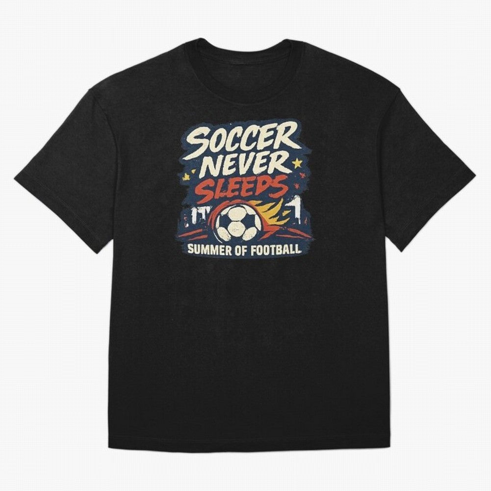 Soccer Never Sleeps Summer of Football Vintage Soccer Fan Tee Classic T-Shirt Celebrate the Biggest Stage of the FIFA World Cup 2026 Journey through Messi, Neymar and Mbappe Highlights, France Pride, Game Day Rituals, Football Legends, Country