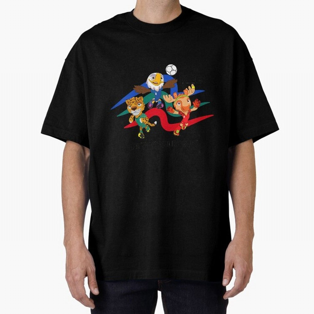 Kids World Cup26 Host Country Mascots Action Classic T-Shirt Feel the Heartbeat of FIFA World Cup 2026 USA Canada Mexico Spirit, with Brazil, Mbappe, Match Day Excitement, Supporter Culture, Golden Goals and Global Football Passion; Perfect for