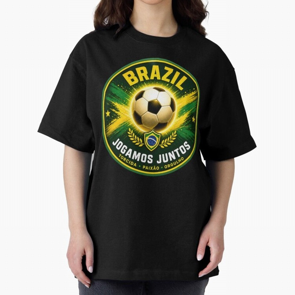 Vibrant and Elegant Brazil Soccer Emblem Classic T-Shirt Support FIFA World Cup 2026 USA Canada Mexico Spirit, Featuring Brazil, CR7 and Messi, Global Supporter Spirit, Legendary Goals, National Colors and Tournament Celebration; Created for Match