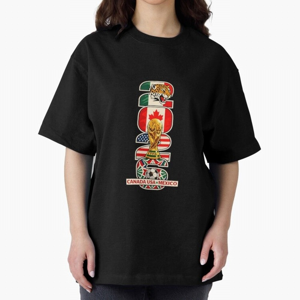 Vertical Host Nations Landmark Art Classic T-Shirt Turn Football Passion into FIFA World Cup 2026 Spirit, Highlighting Portugal, Spain and Germany, Neymar, Haaland and Cristiano Ronaldo, Fan Favorite Moments, National Team Passion, Big Match Drama