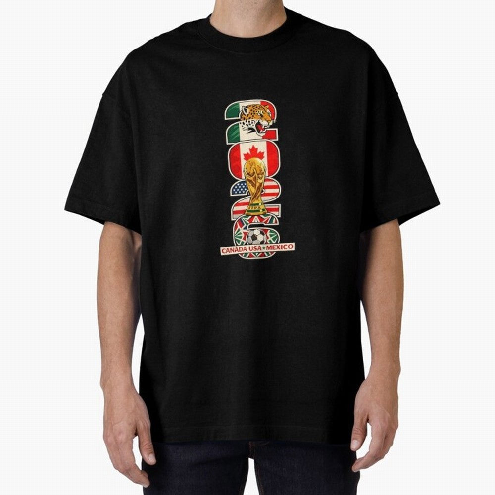 Vertical Host Nations Landmark Art Classic T-Shirt Turn Football Passion into FIFA World Cup 2026 Spirit, Highlighting Portugal, Spain and Germany, Neymar, Haaland and Cristiano Ronaldo, Fan Favorite Moments, National Team Passion, Big Match Drama