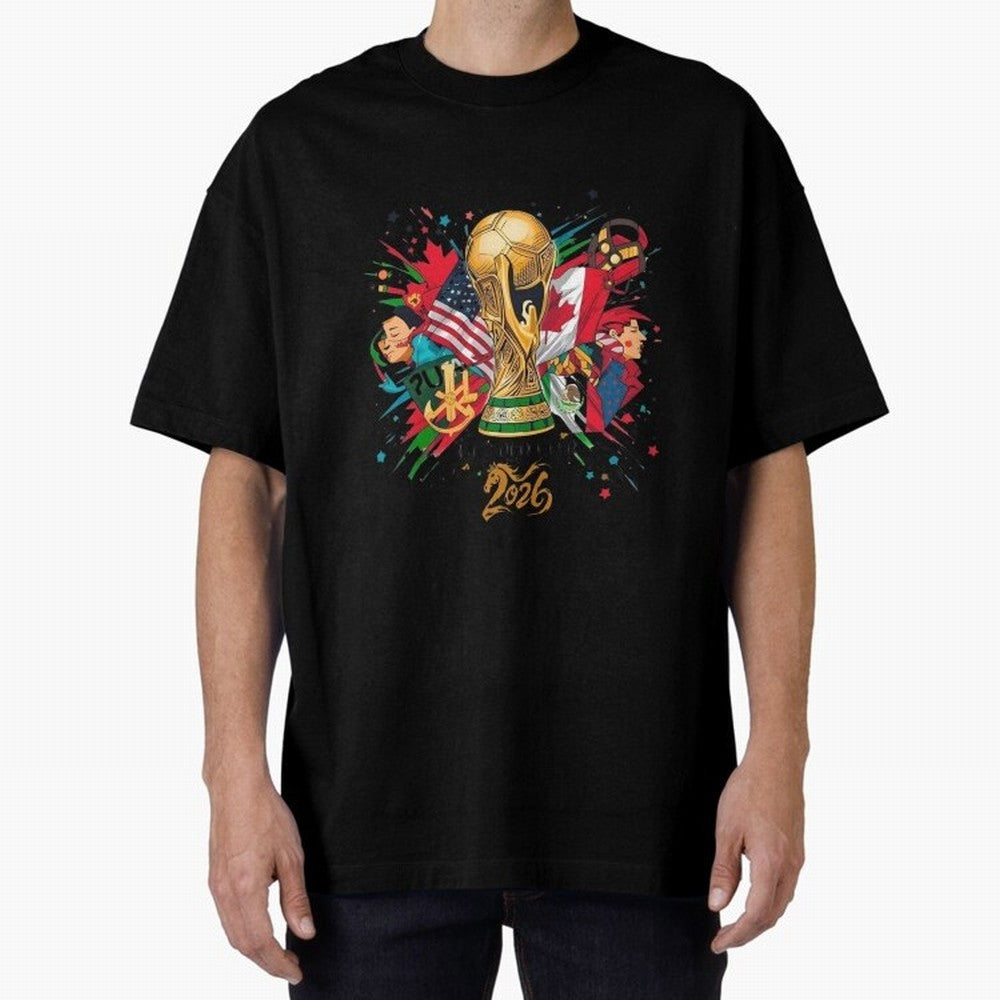 North America 2026 Splash Art Classic T-Shirt Refresh Global Football Passion for FIFA World Cup 2026 USA Canada Mexico, Made for Messi, CR7 and Mbappe, Brazil, Champion Mindset, Group Stage Buzz, Knockout Tension and Passionate Fan Culture; Ideal