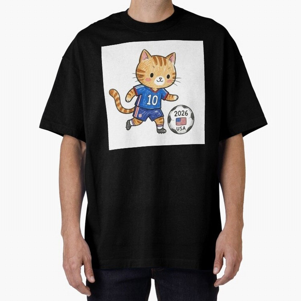 USA Soccer Cat #10 - 2026 World Cup Fan Art Classic T-Shirt Make Every Kick Count in Global Football Passion for FIFA World Cup 2026 USA Canada Mexico, Capturing Cristiano Ronaldo, Haaland and CR7, Spain, Stadium Memories, Football Loyalty,
