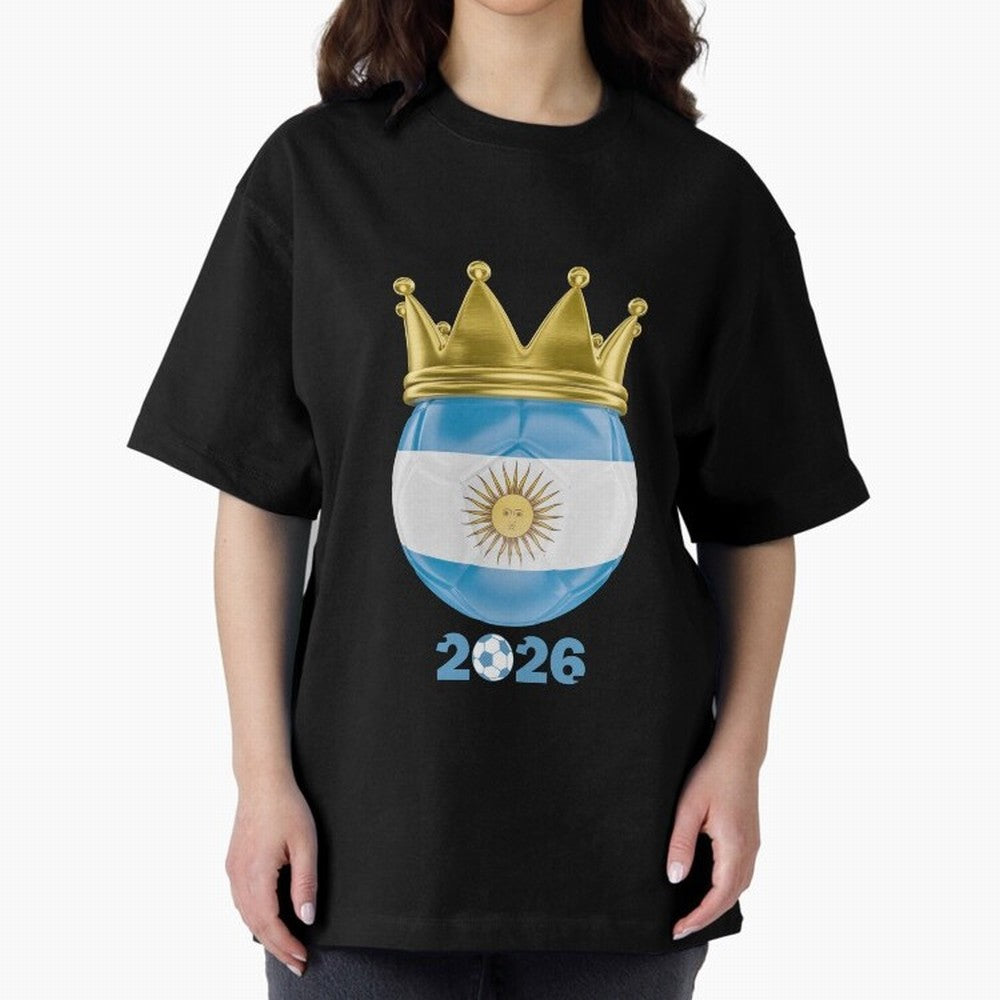 Argentina Football Champion Crown 2026 Classic T-Shirt Celebrate Global Passion for Match Day Hype around FIFA World Cup 2026 Group Stage, Neymar, England and Germany, Football Passion, Legendary Performances, Festival Vibes and Supporter
