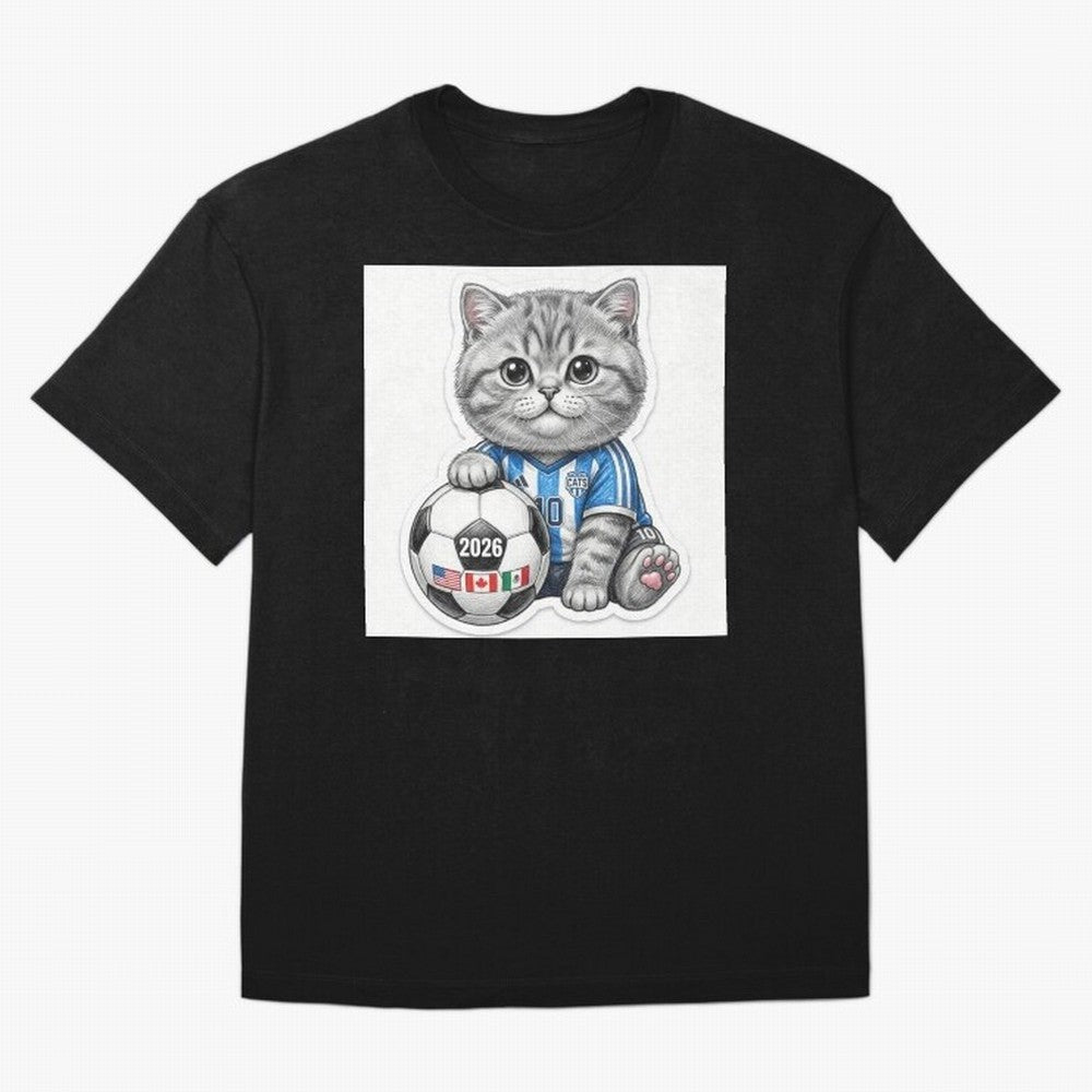 Cute Soccer Kitten #10 - FIFA 2026 World Cup Fan Art Classic T-Shirt Bring Legendary Rivalry Energy to FIFA World Cup 2026 Group Stage for Fans of Messi and Argentina, France and Brazil, Bringing Vintage Soccer Flavor, Modern Football Stars,