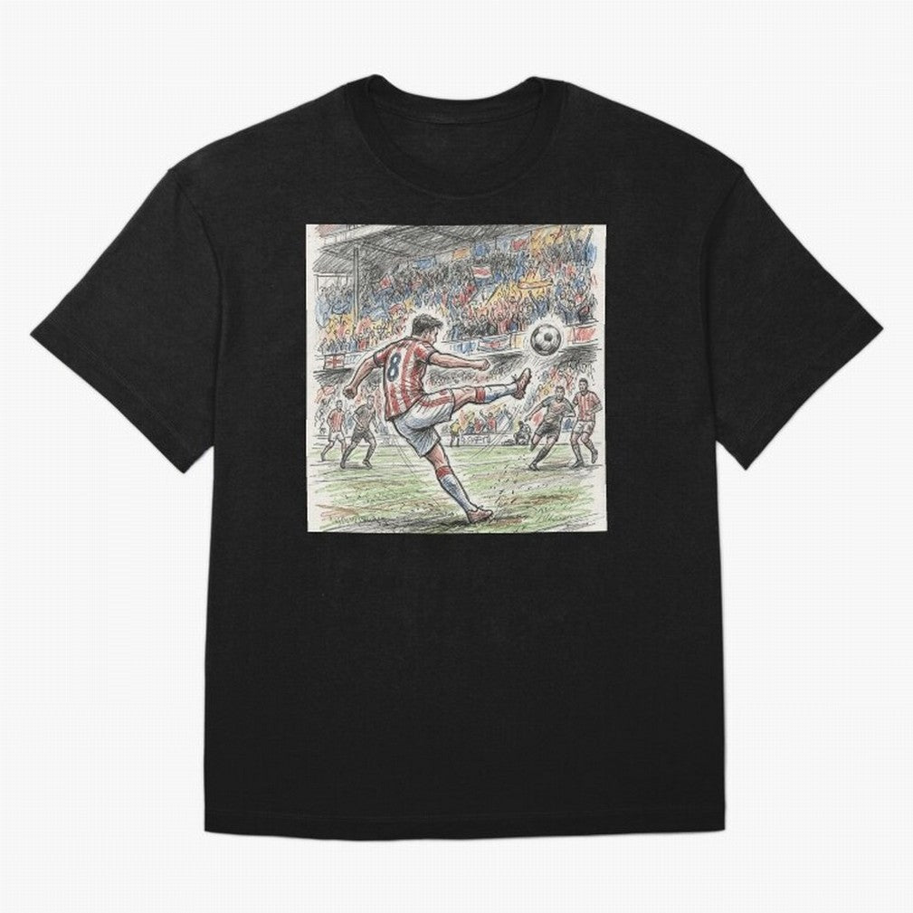 The Decisive Goal - Player #8 Stadium Action Illustration Classic T-Shirt Capture Stadium Memories from FIFA World Cup 2026 Group Stage for Fans of Messi and Netherlands, Bringing Championship Spirit, Famous Goals, Roaring Crowds and International