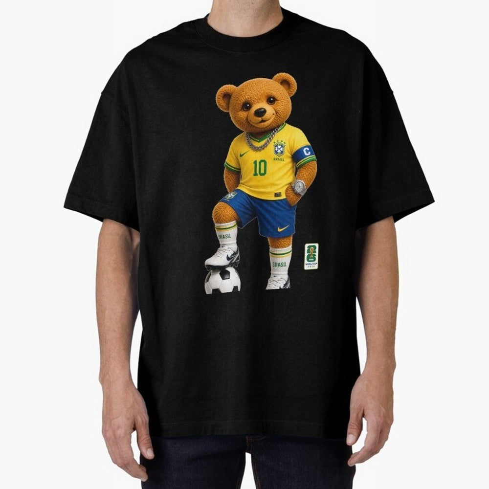 Brazil Soccer Bear World Cup Teddy Bear Classic T-Shirt Celebrate Soccer Greatness during FIFA World Cup 2026 Group Stage Featuring Cristiano Ronaldo, France Energy, Champion Mindset, Group Stage Buzz, Knockout Tension and Passionate Fan Culture;