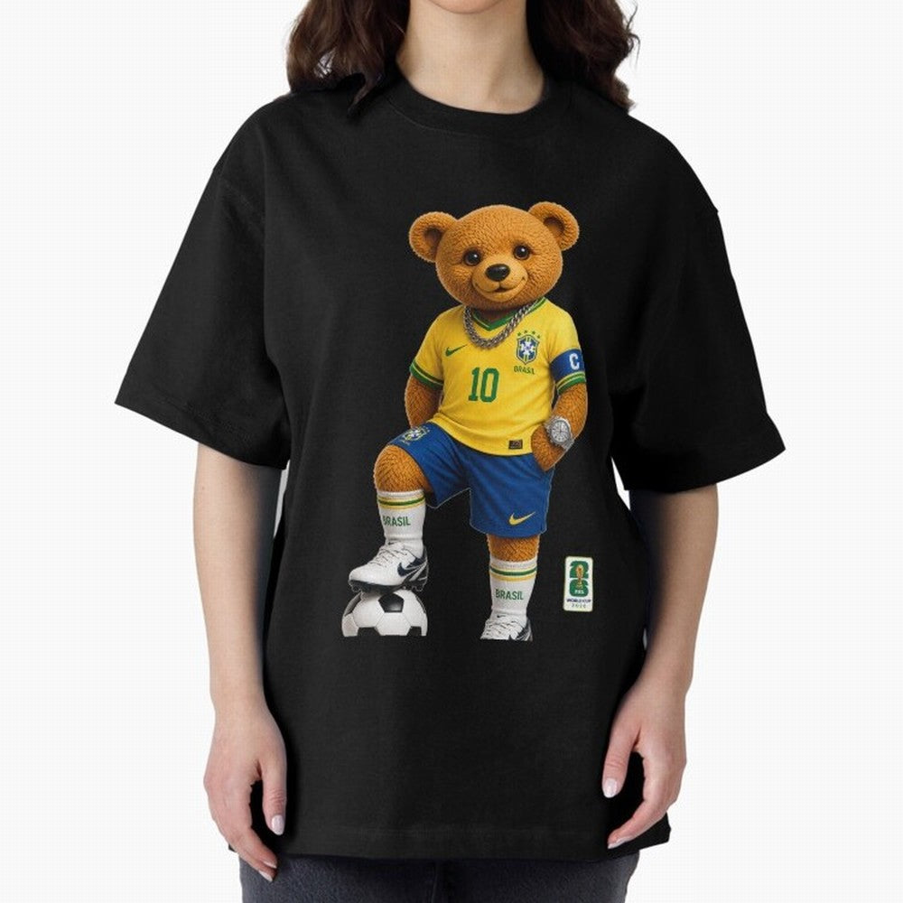 Brazil Soccer Bear World Cup Teddy Bear Classic T-Shirt Celebrate Soccer Greatness during FIFA World Cup 2026 Group Stage Featuring Cristiano Ronaldo, France Energy, Champion Mindset, Group Stage Buzz, Knockout Tension and Passionate Fan Culture;