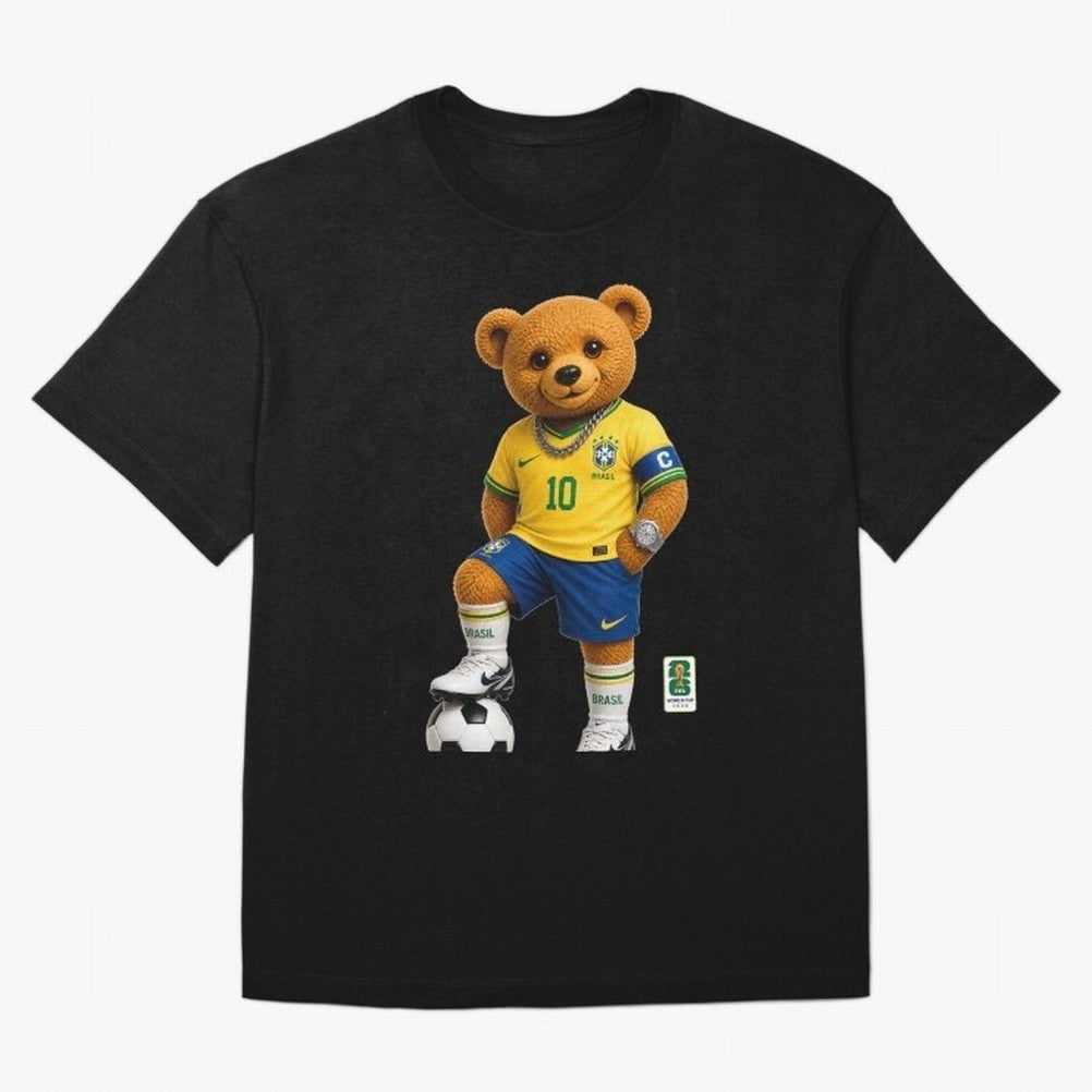 Brazil Soccer Bear World Cup Teddy Bear Classic T-Shirt Celebrate Soccer Greatness during FIFA World Cup 2026 Group Stage Featuring Cristiano Ronaldo, France Energy, Champion Mindset, Group Stage Buzz, Knockout Tension and Passionate Fan Culture;
