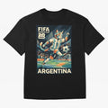 Argentina Cat World Cup 2026 ¨C Geometric Football Art Classic T-Shirt Upgrade Match Day Hype around FIFA World Cup 2026, Mbappe, England and Germany, Stadium Chants, National Pride, Trophy Dreams and Unforgettable Football Memories; Built for