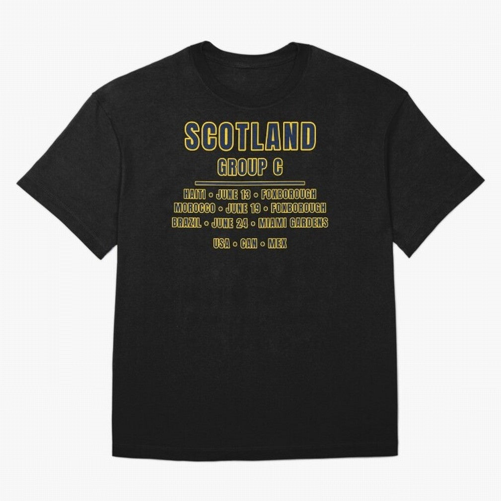 Scotland World Cup 2026 Fixtures T-Shirt ¨C Group C Football Shirt Classic T-Shirt Turn Up for FIFA World Cup 2026 USA Canada Mexico for Fans of Neymar, Haaland and Cristiano Ronaldo and Argentina and Brazil, Bringing Classic Soccer Heritage,