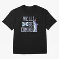 Scotland Football, Tartan Army ¡°We¡¯ll Be Coming¡±, Funny Statue of Liberty Classic T-Shirt Upgrade Global Football Passion for FIFA World Cup 2026 USA Canada Mexico, Highlighting Cristiano Ronaldo, Haaland and CR7, Argentina, France and Brazil,