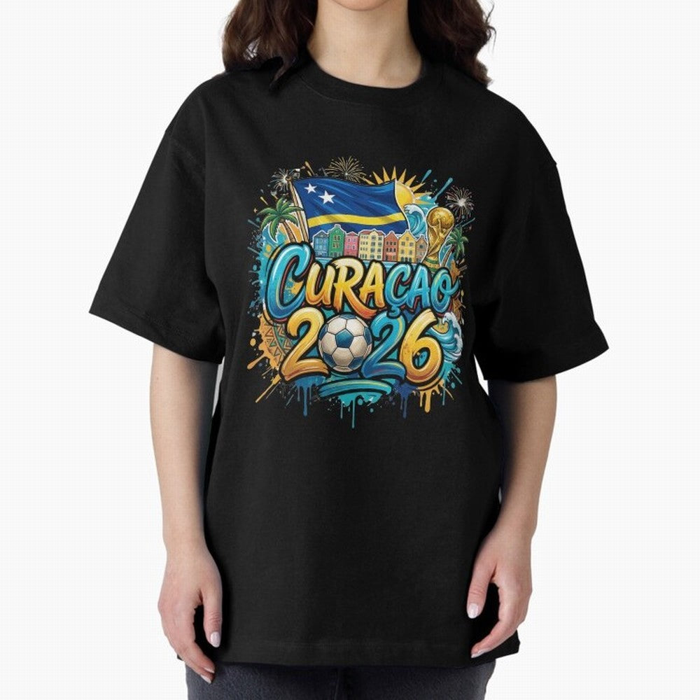 Curacao World Cup 2026 Football Legacy Classic T-Shirt Step into FIFA World Cup 2026 Group Stage Spirit, Highlighting Argentina and Brazil, Haaland, Championship Spirit, Famous Goals, Roaring Crowds and International Football Unity; Created for