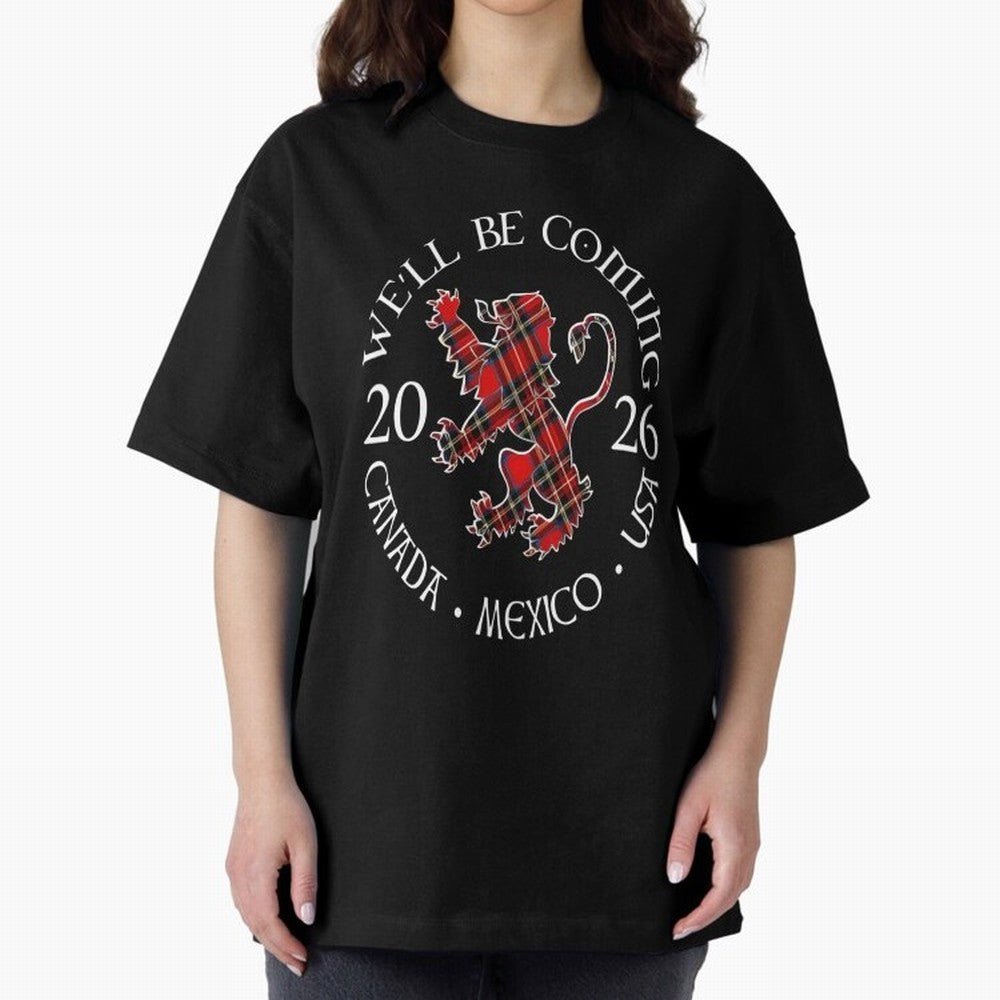 We'll be Coming Scotland Football Tee Scottish World Cup Classic T-Shirt Show Match Day Excitement for the FIFA World Cup 2026 Group Stage Journey through Mbappe Highlights, Brazil, Portugal and Argentina Pride, Soccer Culture, Superstar Moments,