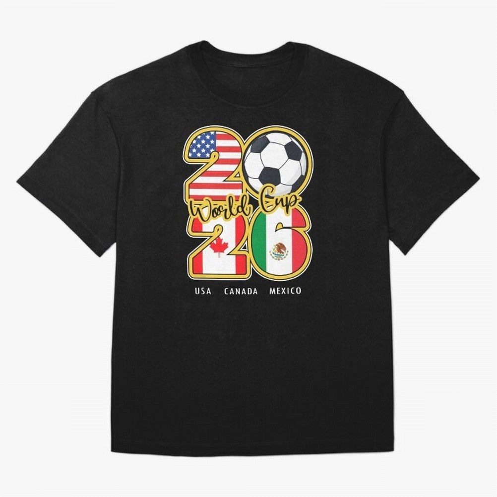 Usa Canada Mexico Soccer 2026 Oversized T-Shirt Celebrate Global Passion for FIFA World Cup 2026 for Fans of Haaland and Brazil, Portugal and Argentina, Bringing Goal Celebration Energy, Supporter Heritage, Football Icons and Worldwide Tournament