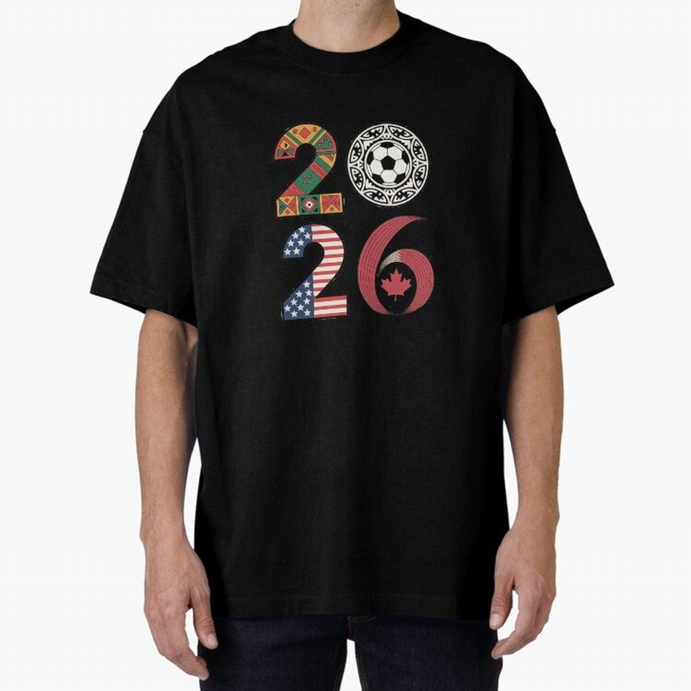 2026 Football Countries Design ¨C USA, Canada & Mexico Inspired Art Oversized T-Shirt Celebrate the Next Chapter of FIFA World Cup 2026 USA Canada Mexico Inspired by Messi, Neymar and Mbappe, Argentina, France and Brazil Energy, Sports Nostalgia,