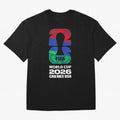 World Cup26 Host Country Logo Flags Oversized T-Shirt Share Match Day Hype around FIFA World Cup 2026 USA Canada Mexico, Messi, Neymar and Mbappe, Argentina and Brazil, Sports Nostalgia, International Competition, Famous Players and Unforgettable