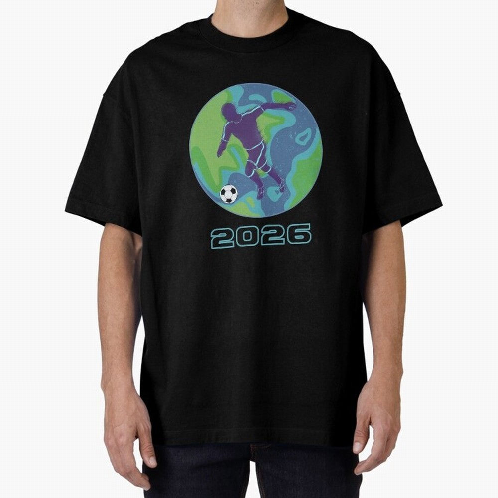 Soccer world 2026 Oversized T-Shirt Bring Champion Energy into Match Day Hype around FIFA World Cup 2026, Messi and Cristiano Ronaldo, Argentina and Brazil, Stadium Memories, Football Loyalty, International Chants and Championship Tradition; Made