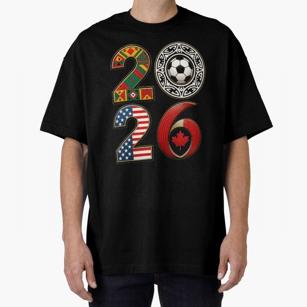 United 2026 Soccer Fan - North America Host Countries Oversized T-Shirt Create Match Day Hype around FIFA World Cup 2026 Group Stage, CR7, Portugal, Goal Celebration Energy, Supporter Heritage, Football Icons and Worldwide Tournament Joy; Ideal for