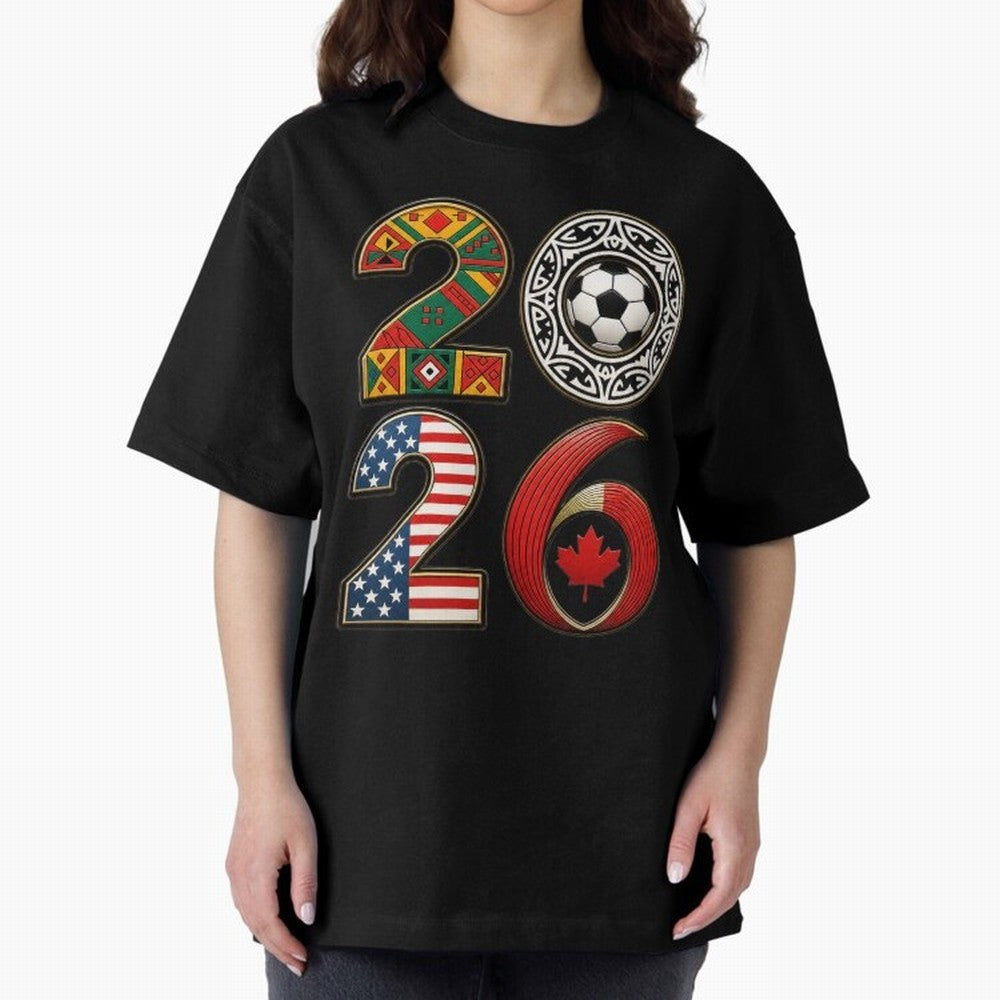 United 2026 Soccer Fan - North America Host Countries Oversized T-Shirt Create Match Day Hype around FIFA World Cup 2026 Group Stage, CR7, Portugal, Goal Celebration Energy, Supporter Heritage, Football Icons and Worldwide Tournament Joy; Ideal for