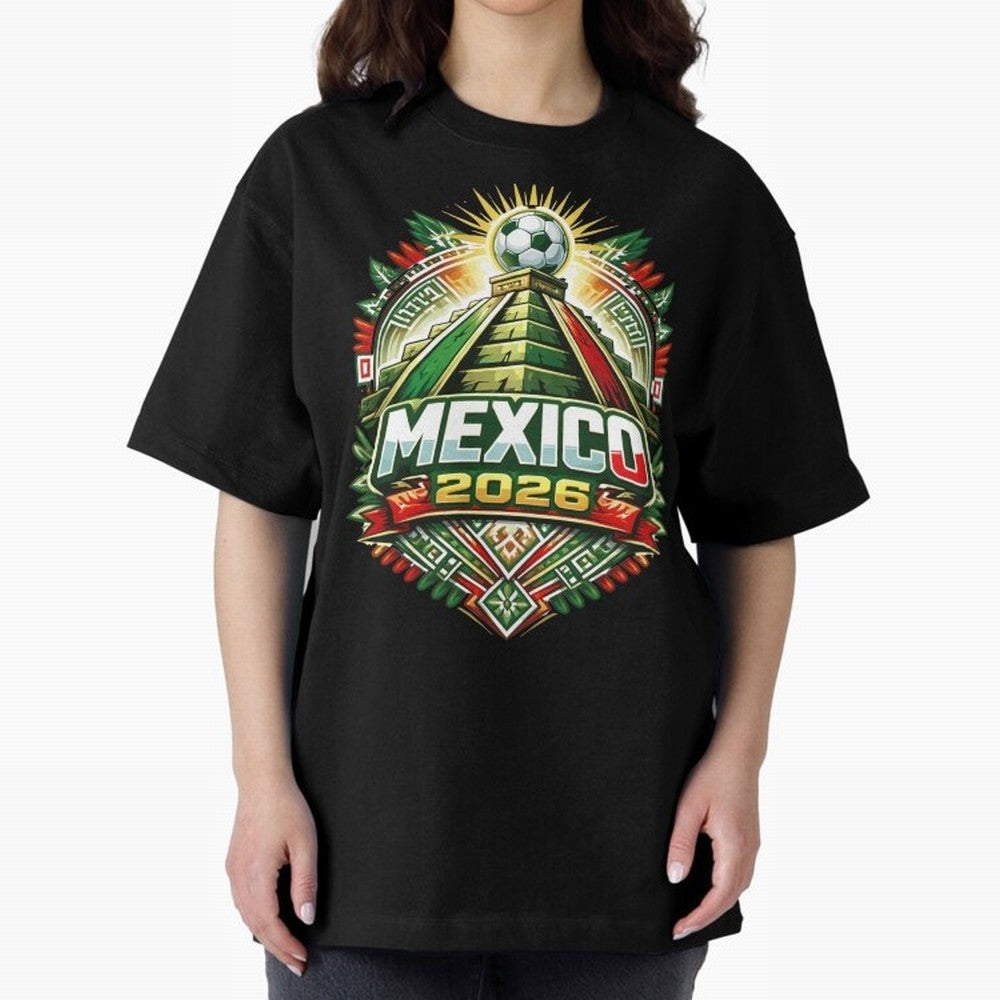 Mexico Soccer 2026 Art Oversized T-Shirt Create Global Football Passion for FIFA World Cup 2026 USA Canada Mexico, Celebrating Haaland, France, Supporter Pride, Iconic Celebrations, Legendary Names and Global Match Day Energy; Great for Watch