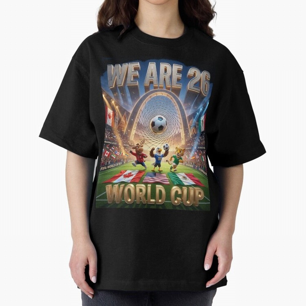 World cup 2026 Oversized T-Shirt Honor Champions and Dreams in the FIFA World Cup 2026 USA Canada Mexico Journey through Cristiano Ronaldo, Haaland and CR7 Highlights, Portugal, Spain and Germany Pride, Worldwide Fan Energy, Dramatic Goals, Stadium