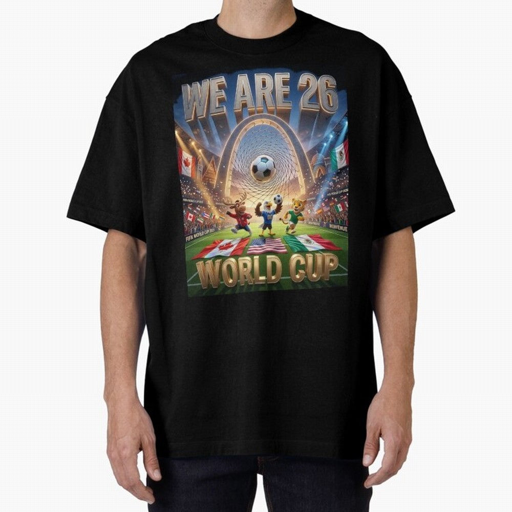 World cup 2026 Oversized T-Shirt Honor Champions and Dreams in the FIFA World Cup 2026 USA Canada Mexico Journey through Cristiano Ronaldo, Haaland and CR7 Highlights, Portugal, Spain and Germany Pride, Worldwide Fan Energy, Dramatic Goals, Stadium