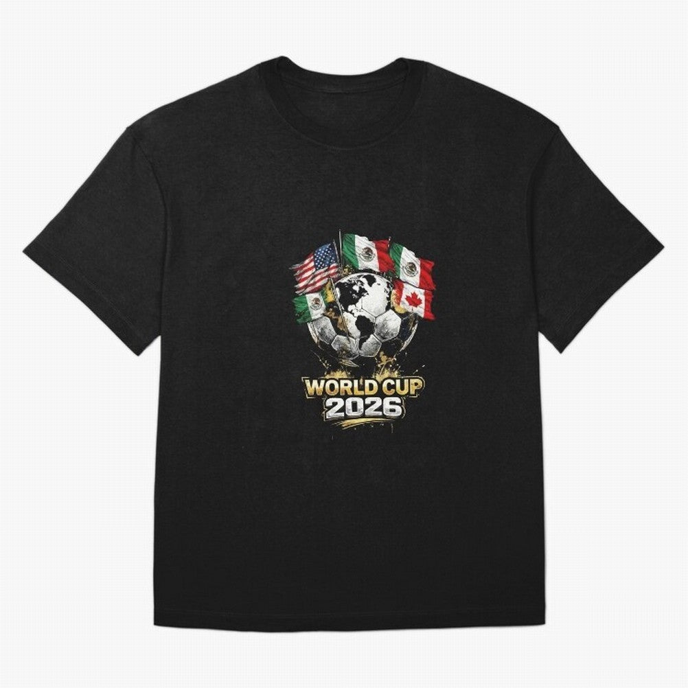 Fifa 2026 World Cup Flags Football Graphic Tee Oversized T-Shirt Celebrate the Magic of Match Day Hype around FIFA World Cup 2026 USA Canada Mexico, Haaland, Argentina, Football Passion, Legendary Performances, Festival Vibes and Supporter