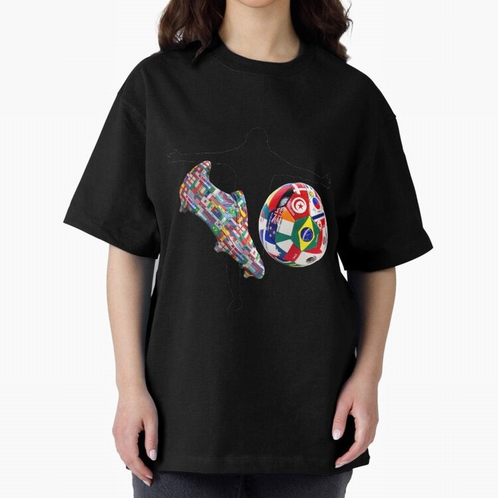 world cup Oversized T-Shirt Show Passion for the Stars of FIFA World Cup 2026 Spirit, Connected to England and Germany, CR7 and Messi, Fan Favorite Moments, National Team Passion, Big Match Drama and Soccer History; Created for Match Day Parties,