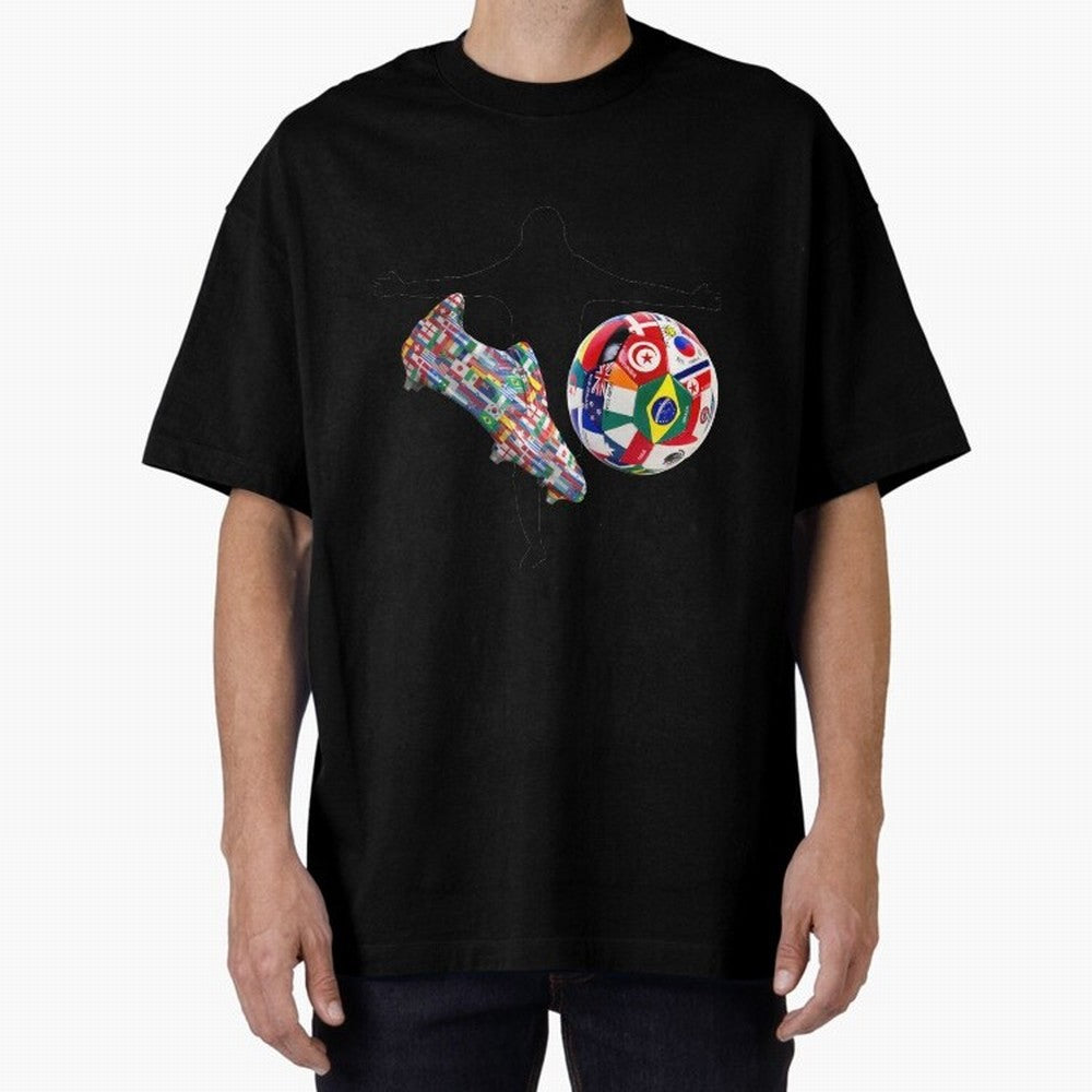 world cup Oversized T-Shirt Show Passion for the Stars of FIFA World Cup 2026 Spirit, Connected to England and Germany, CR7 and Messi, Fan Favorite Moments, National Team Passion, Big Match Drama and Soccer History; Created for Match Day Parties,