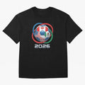 3D Realistic World Cup 2026 Soccer Ball with Rings Oversized T-Shirt Celebrate the Magic of FIFA World Cup 2026 with Neymar, Portugal, Spain and Germany Energy, Stadium Memories, Football Loyalty, International Chants and Championship Tradition;