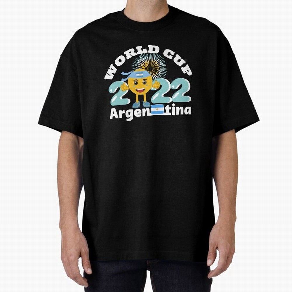 Football World Cup 2022 Winner. Argentina 2022. Oversized T-Shirt Celebrate Rivalries and Pride in Global Football Passion for FIFA World Cup 2026 Group Stage, Connected to Cristiano Ronaldo, Portugal, Retro Football Energy, Iconic Rivalries,
