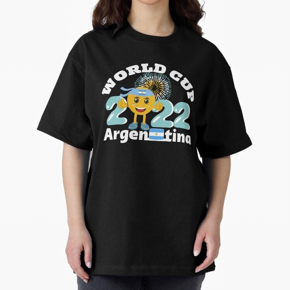 Football World Cup 2022 Winner. Argentina 2022. Oversized T-Shirt Celebrate Rivalries and Pride in Global Football Passion for FIFA World Cup 2026 Group Stage, Connected to Cristiano Ronaldo, Portugal, Retro Football Energy, Iconic Rivalries,