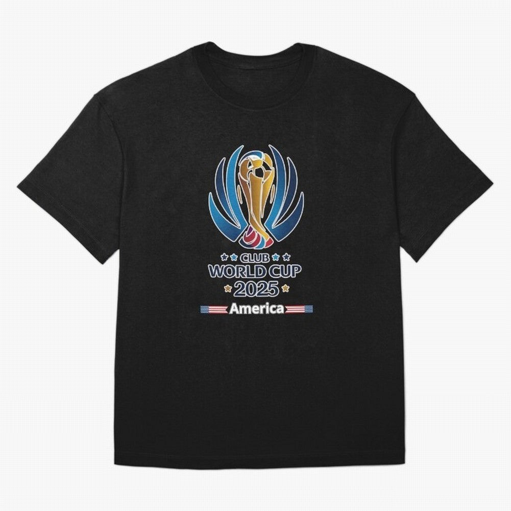 Club World Cup Oversized T-Shirt Stand Out with Spirit from FIFA World Cup 2026 USA Canada Mexico Spirit, Inspired by Argentina, Neymar, Championship Spirit, Famous Goals, Roaring Crowds and International Football Unity; Perfect for People Who Love