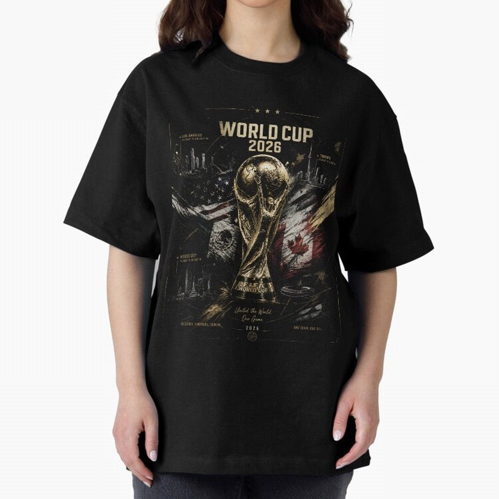 2026 FIFA World Cup Oversized T-Shirt Celebrate Global Football Passion for FIFA World Cup 2026 Group Stage, Built around Mbappe and Neymar, Germany, Game Day Rituals, Football Legends, Country Pride and the Road to the Final; Created for Match Day