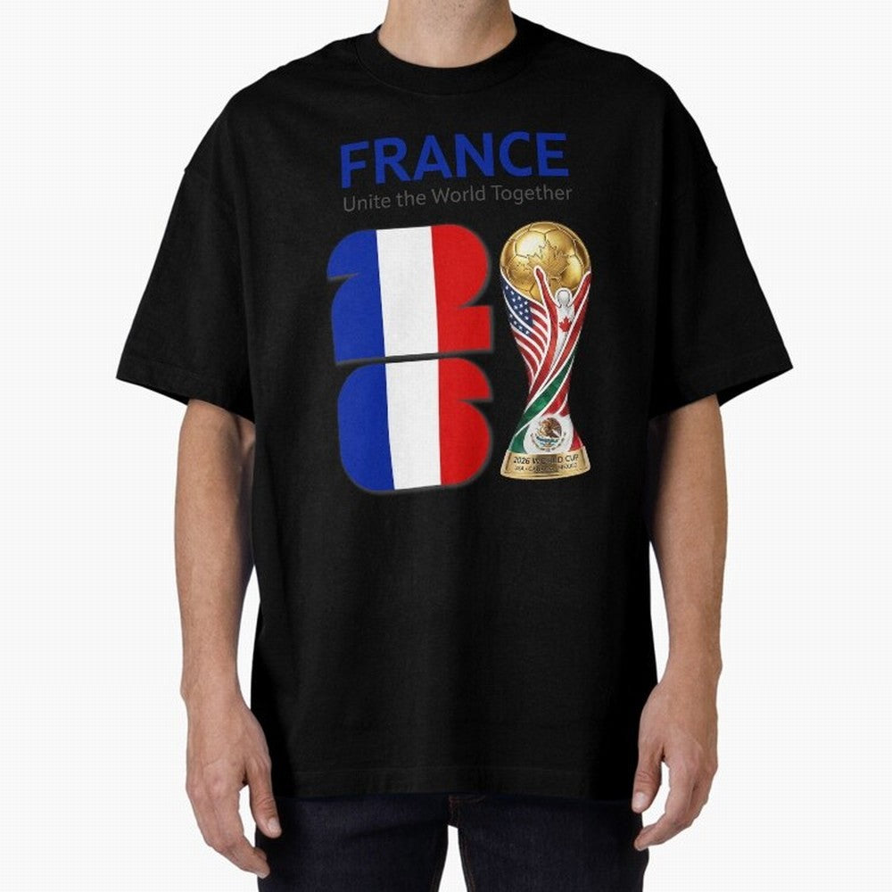 World Cup 2026, IMG 030, FRANCE 001 Oversized T-Shirt Turn Football Passion into FIFA World Cup 2026 Spirit, Highlighting Portugal, Spain and Germany, Neymar, Haaland and Cristiano Ronaldo, Fan Favorite Moments, National Team Passion, Big Match