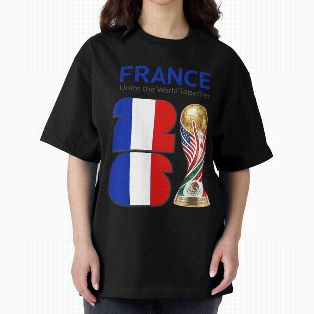 World Cup 2026, IMG 030, FRANCE 001 Oversized T-Shirt Turn Football Passion into FIFA World Cup 2026 Spirit, Highlighting Portugal, Spain and Germany, Neymar, Haaland and Cristiano Ronaldo, Fan Favorite Moments, National Team Passion, Big Match