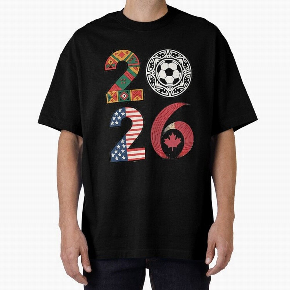 2026 Football Countries Design Usa Canada Mexico Inspired Oversized T-Shirt Celebrate the Stars of FIFA World Cup 2026 Spirit, Capturing England, Cristiano Ronaldo, Haaland and CR7, Match Day Excitement, Supporter Culture, Golden Goals and Global