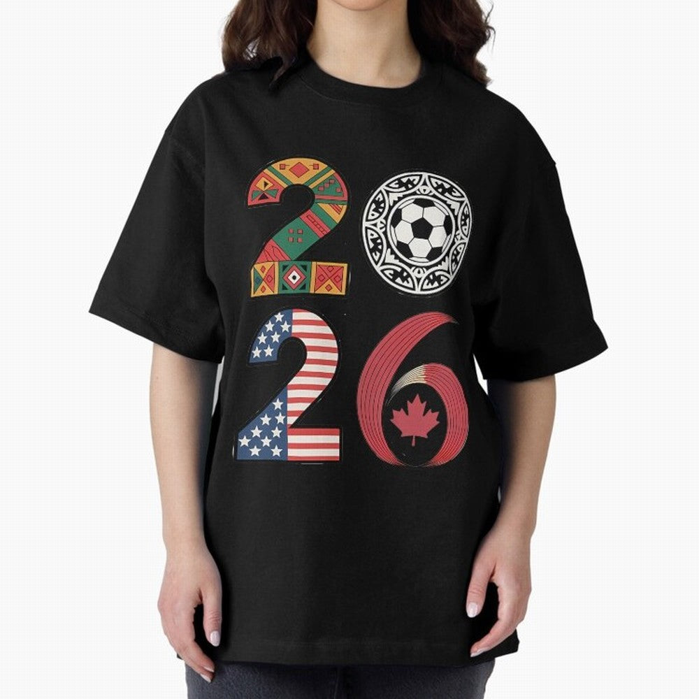 2026 Football Countries Design Usa Canada Mexico Inspired Oversized T-Shirt Celebrate the Stars of FIFA World Cup 2026 Spirit, Capturing England, Cristiano Ronaldo, Haaland and CR7, Match Day Excitement, Supporter Culture, Golden Goals and Global