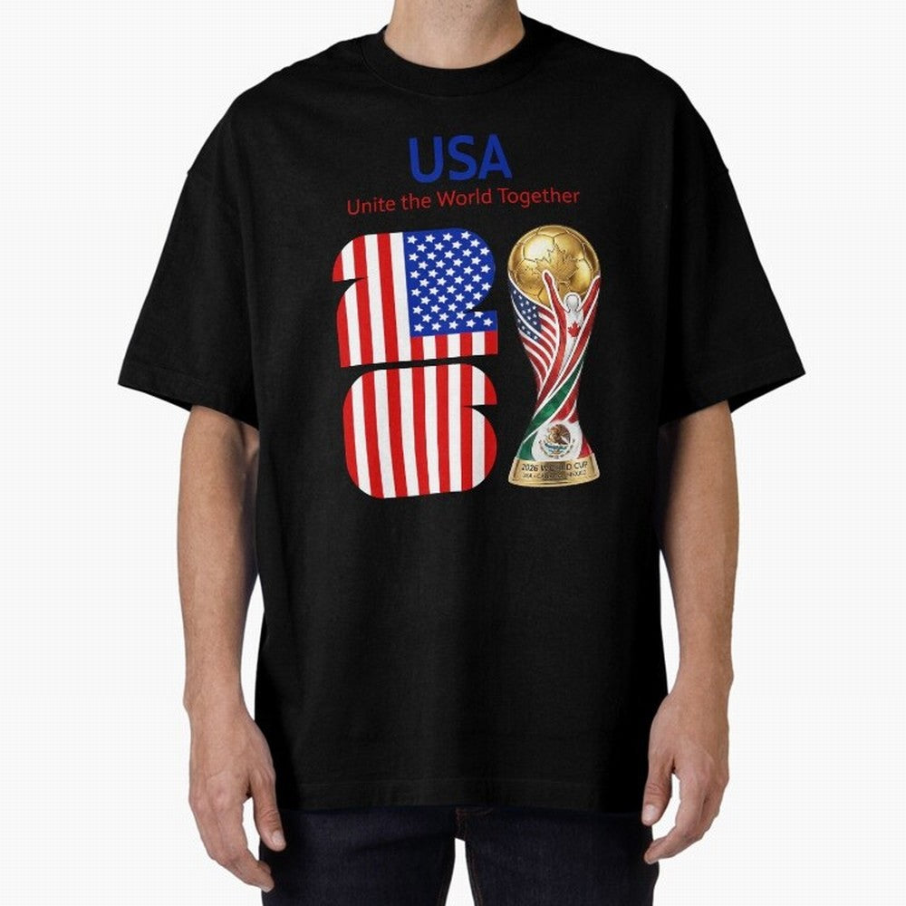 World Cup 2026, IMG 020, USA 001 Oversized T-Shirt Relive Legendary Nights from FIFA World Cup 2026 USA Canada Mexico Highlighting Haaland and Mbappe, Spain and Netherlands Energy, Football Passion, Legendary Performances, Festival Vibes and