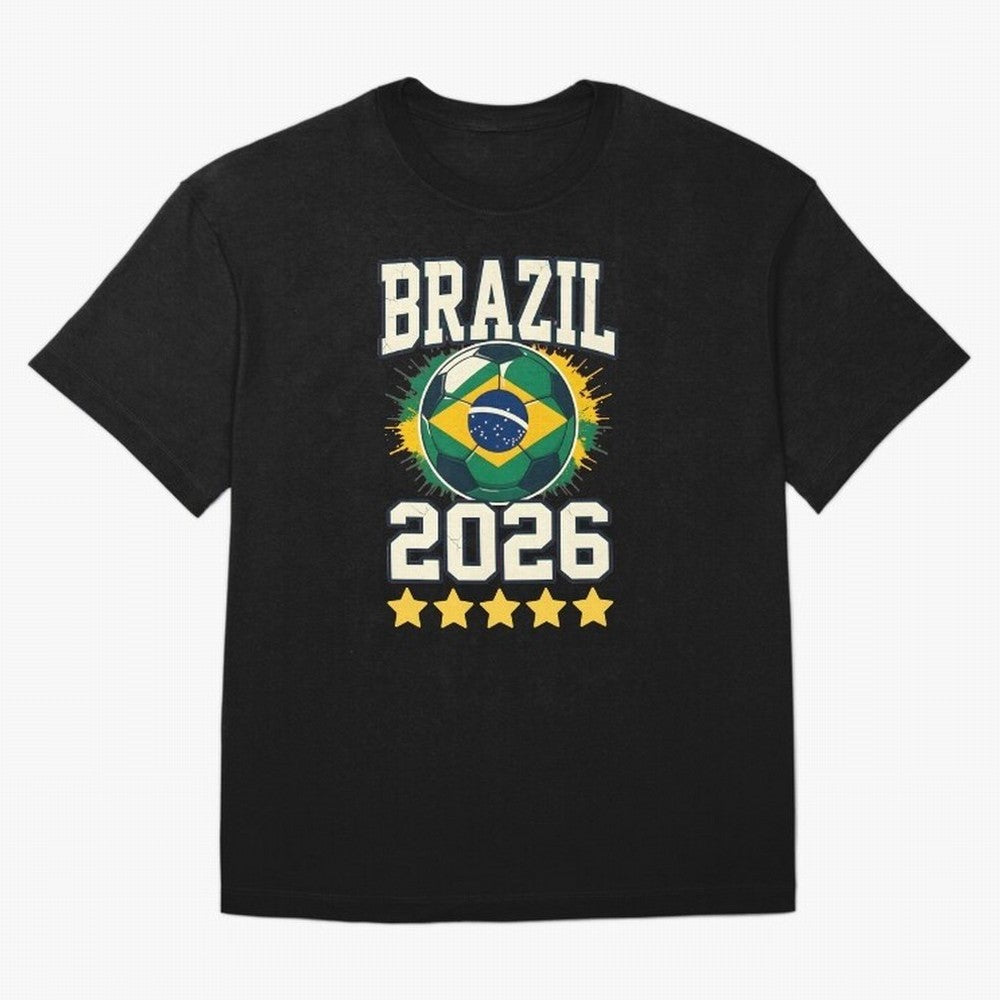 Brazil Soccer Football 2026 Oversized T-Shirt Celebrate Football Dreams Across Match Day Hype around FIFA World Cup 2026 Group Stage, Neymar, Portugal, Fan Favorite Moments, National Team Passion, Big Match Drama and Soccer History; Made for