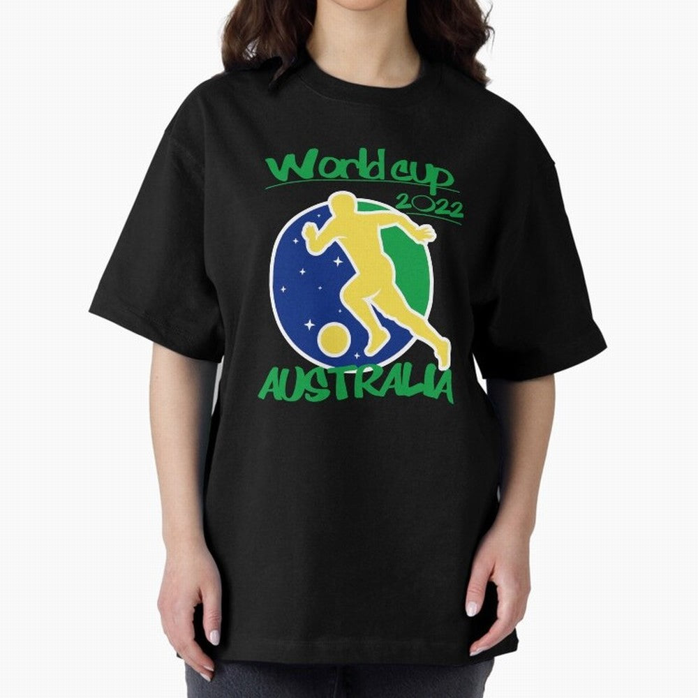 Australia World Cup 2022 Oversized T-Shirt Feel FIFA World Cup 2026 Group Stage with Cristiano Ronaldo, Haaland and CR7, Brazil Energy, Goal Celebration Energy, Supporter Heritage, Football Icons and Worldwide Tournament Joy; Perfect for People Who