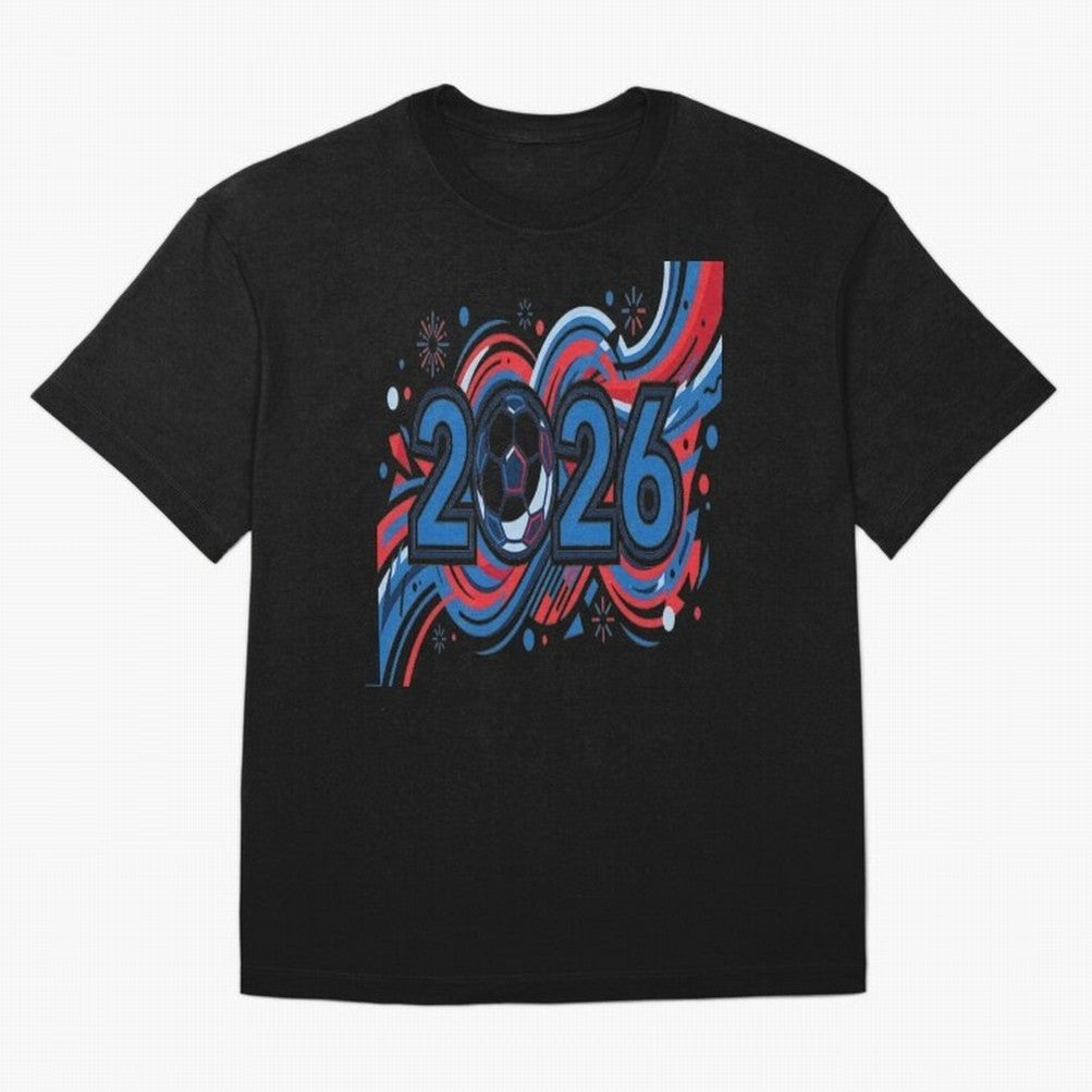 Football 2026 Oversized T-Shirt Show Match Day Excitement for FIFA World Cup 2026 USA Canada Mexico Spirit, Built around England, Messi, Sports Nostalgia, International Competition, Famous Players and Unforgettable Victories; Made for Collectors