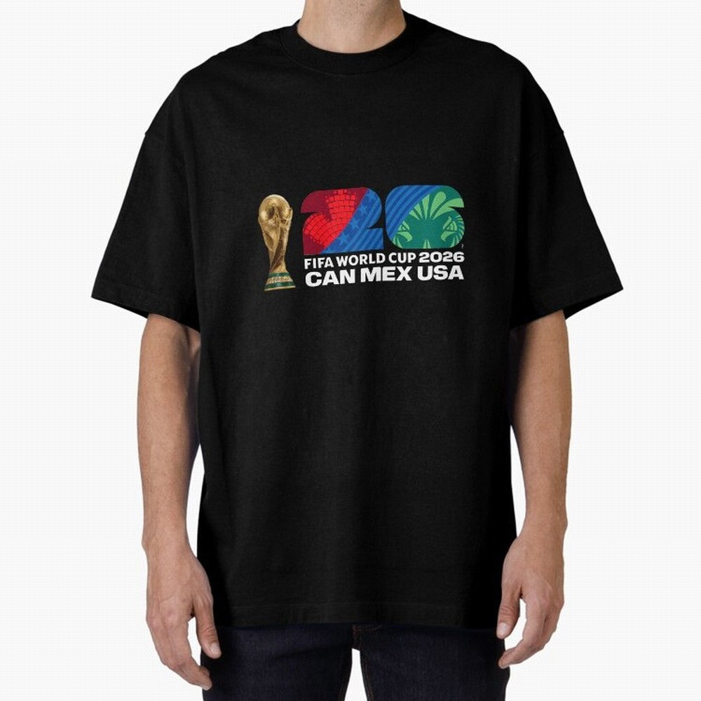 World Cup26 Host Country Trophy Oversized T-Shirt Bring Trophy Dreams to the FIFA World Cup 2026 Journey through Messi Highlights, Portugal Pride, Stadium Chants, National Pride, Trophy Dreams and Unforgettable Football Memories; Created for Match