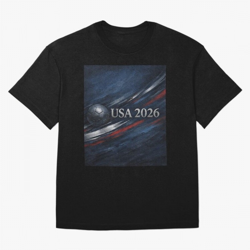 USA 2026 Soccer Design Inspired Oversized T-Shirt Make Every Kick Count in FIFA World Cup 2026 Group Stage for Fans of Messi and Cristiano Ronaldo and Argentina, France and Brazil, Bringing Supporter Pride, Iconic Celebrations, Legendary Names and