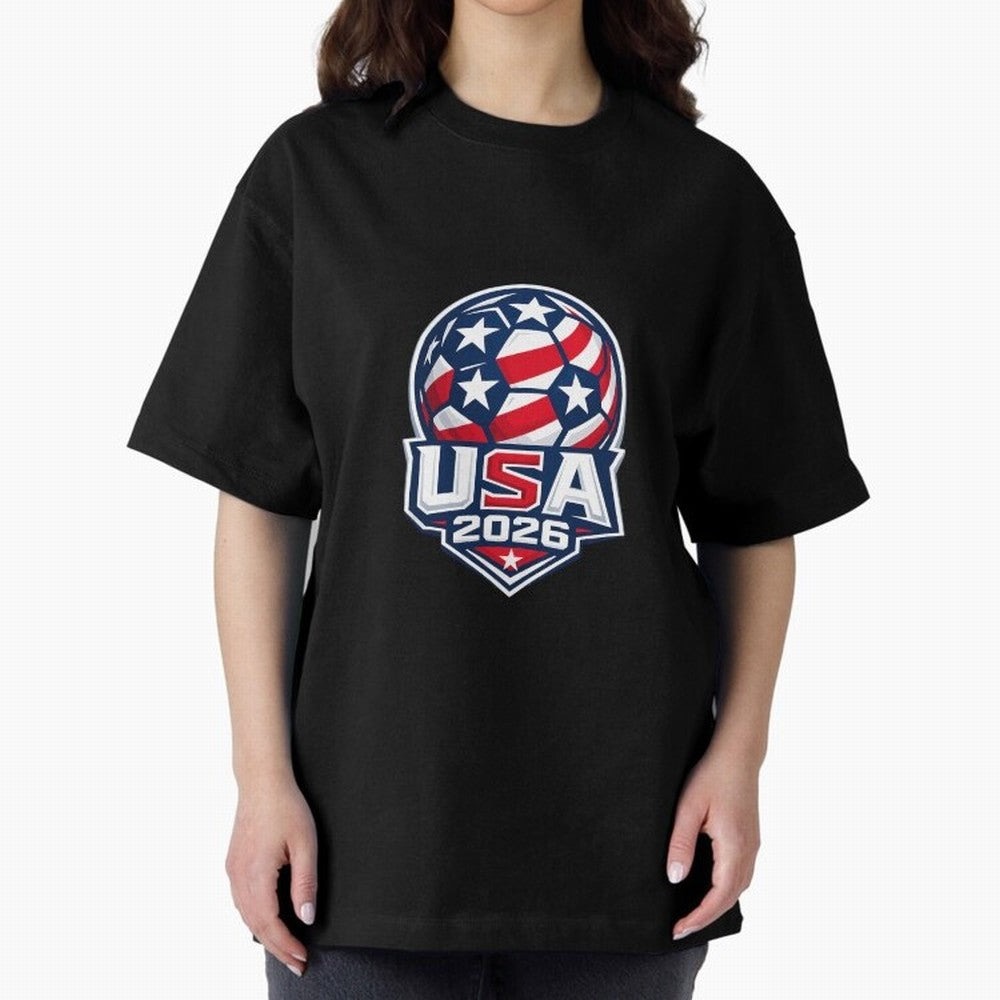 Usa 2026 World Cup - Star Spangled Soccer - American Host Fan Oversized T-Shirt Bring Legendary Rivalry Energy to Global Football Passion for FIFA World Cup 2026 Group Stage, Capturing Cristiano Ronaldo, Haaland and CR7, Argentina, France and